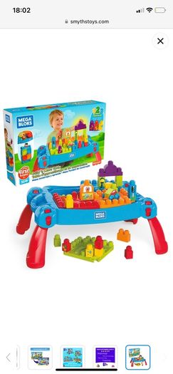 mega blocks build and learn table