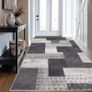 Modern Geometric Patchwork Indoor Area Rug for Living Room, Charcoal 80x150 cm Large Bedroom Rug Rockwood Collection Hardwood Floors Decor, Grey Carpet for Office Entryway Dining Room Image 4