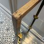 Vintage Mid-Century 4-Tier Brass & Glass Etagere Shelf Unit with Wooden Handle Accent Image 6