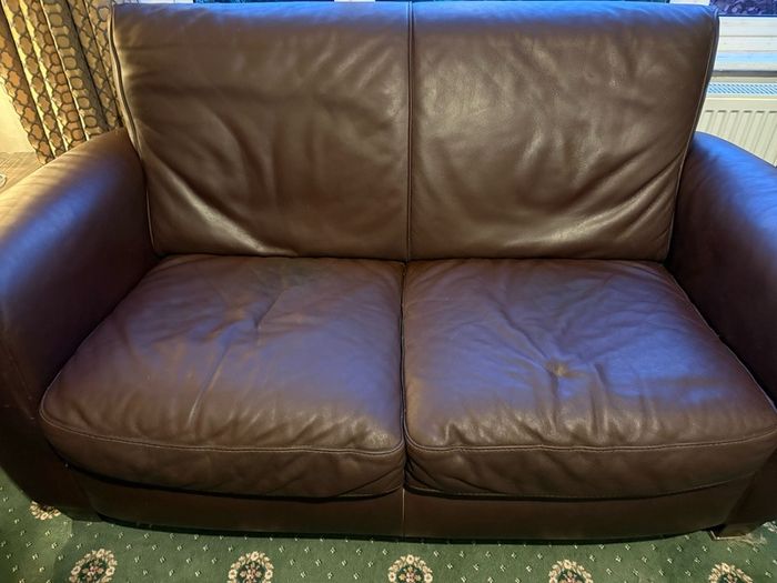 Natuzzi full grain leather 2 seater sofa