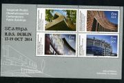 2014 Ireland Stampa Public Souvenir Contemporary Public Buildings Commemorative Stamps Miniature Sheet Overprinted for Stampa Mint Never Hinged (MNH)