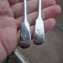 12 X John Round Fiddle Pattern Sterling Silver Teaspoons Plus Tongs (275 grams) Image 4