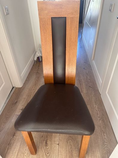 6 solid oak dining chairs