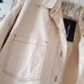 Pretty Little Things Stone PU Contrast Stitch Denim Shacket UK 8 New, AV Image 7
