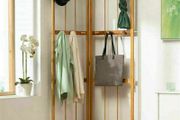 Bamboo Coat and Hat Rack Solid Wood Combination Stand Angularly Foldable Coat Rack Free-standing