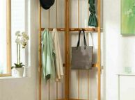 main image for ad Bamboo Coat and Hat Rack Solid Wood Combination Stand Angularly Foldable Coat Rack Free-standing