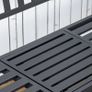 Metal Outdoor Bench with Liftable Middle Table, Patio Loveseat, Garden Bench for Garden, Porch, Seats 2  3 People, Black Image 7