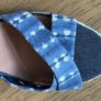 TOMS Denim Wedge Espadrilles Size 3.5 Blue Patterned Image 7