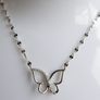 Vintage 925 Sterling Silver Butterfly Women's Pendant Necklace length 14" - 2g Image 2