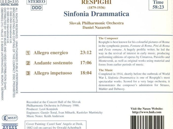Respighi. Sinfonia Drammatica. CD. Free Postage!