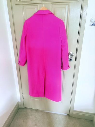 Hot pink wool mix coat in hot pink from Topshop size 10