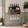 Fully Assembled Wall Wood Wine Rack and Glass Holder, Can Hold Up to 5 Bottles and 4 Stemware Glasses , Rustic Wine Storage Display Shelf for Kitchen, Dining Room, Bar,42x10x 24cm Image 2
