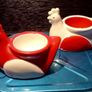 Pair Of Red And White Chicken Egg Holders. Collection Or Buyer Pays Post. Image 3