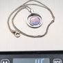 925 Vintage Sterling Silver Italian Dichroic Glass Necklace Image 9