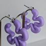 Lilac Silhouette Five Petal Flower Earrings Image 2