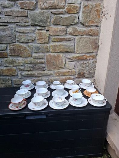 Mix and match 15 tea cups and saucers postage possible