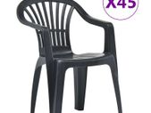 Stackable Garden Chairs 45 pcs Plastic Anthracite