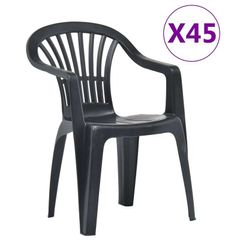 Stackable Garden Chairs 45 pcs Plastic Anthracite