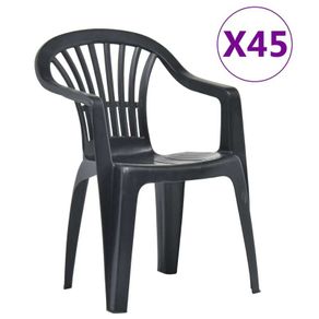 Stackable Garden Chairs 45 pcs Plastic Anthracite