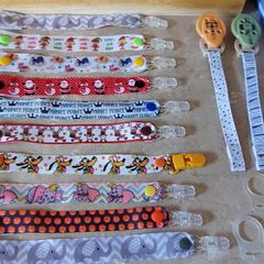 13 Soother clips Holders & 3 Longer ones. 16 total