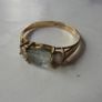 Vintage 9ct Gold Topaz and CZ Trilogy Ring by Charles Lyster and Son, Size P, 1.54g Image 7