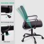 Adjustable office chair, ergonomic mesh swivel seat, with lumbar support, height adjustment, 360 degree rotation, and tilt function, mesh backrest for home office(Black) Image 7