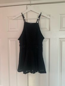 Papaya Black Lace Peplum Top