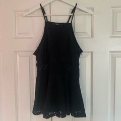Papaya Black Lace Peplum Top