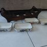 Vintage wooden serving tray with four ramekins Image 6