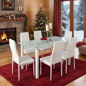 Perfect Christmas Gift! Dining Set with 6 Chairs