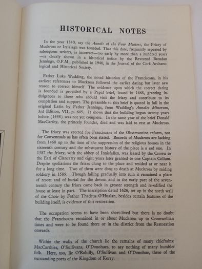 The Friary of Muckross Abbey: Commonly Called ''Muckross Abbey'' Compiled by the National Monuments Branch, Office of Public Works (HQ738)