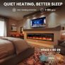 900W 1800W Heat Output, Ultra-Slim Wall-Mounted or Recessed Electric Fireplace Inserts with App & Remote Control, Timer, 20 Flame Colors Black Image 3