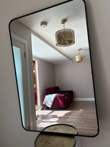 Black Framed Mirror 60cm x 90cm, Excellent Condition