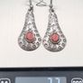 Vintage 925 Sterling Silver Purple Chalcedony Earrings Image 9