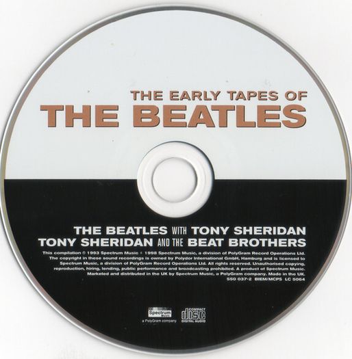 The Beatles With Tony Sheridan, Also Tony Sheridan And The Beat Brothers "The Early Tapes Of The Beatles" CD Album Compilation