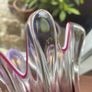 Bohemian solid heavy  13.5 inch Glass vase Image 5