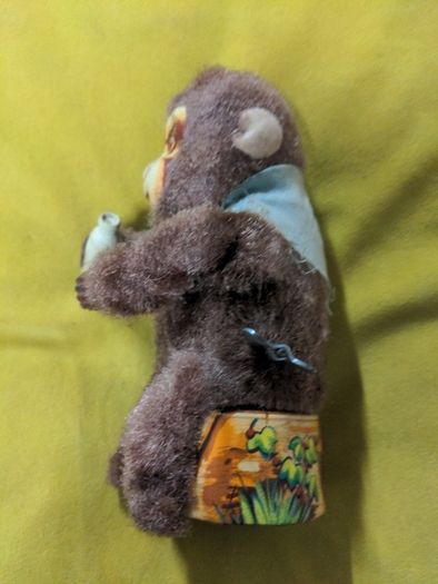 VINTAGE Wind Up Drinking Monkey Toy