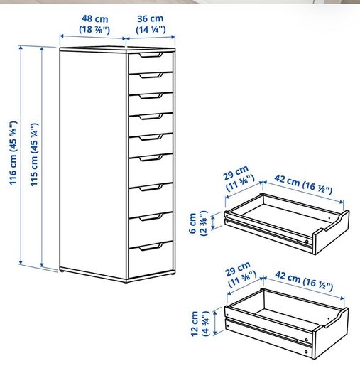 IKEA White 9 drawer Unit