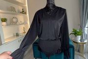 Ladies Black Long-Sleeved Body Suit from Shein. Size Large UK 12-14 / EU 40-42