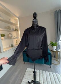 Ladies Black Long-Sleeved Body Suit from Shein. Size Large UK 12-14 / EU 40-42
