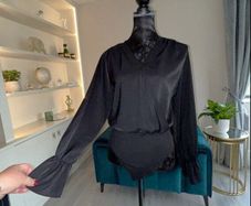 Ladies Black Long-Sleeved Body Suit from Shein. Size Large UK 12-14 / EU 40-42