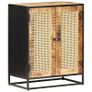 Sideboard 60x35x75 cm Rough Mango Wood and Natural Cane Image 8