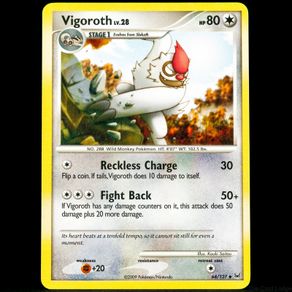 Vigoroth Lv.28 64/127 Uncommon Platinum Base Set Pokemon Card 2009