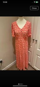 Ghost London pretty coral dress size 10 - viscose