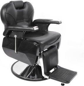 360 Tilt Hydraulic Hairdressing Chair for Professional Salon - Black and Brown 96 x 94 x 84 cm
