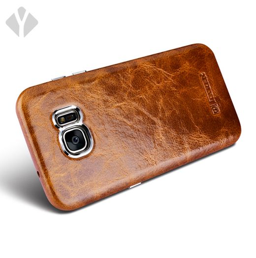 S7 Edge Vintage Oil Wax Leather Back Cover
