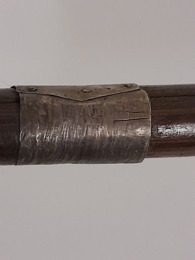 Vintage Bamboo Walking Stick Cane with Silver Collar