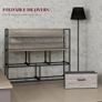 Rustic Chest of Five Fabric Drawers - Grey Wood Effect Image 5