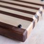 Large Edge-Grain Handmade Chopping Board - Walnut and Maple Image 5