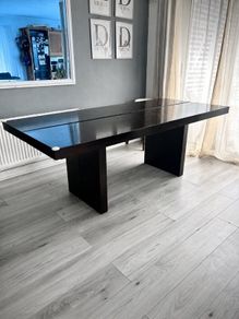 Wood tables.
